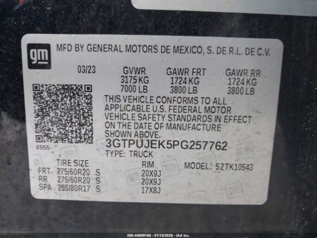 2023 GMC SIERRA 1500 3GTPUJEK5PG257762 Photo 8