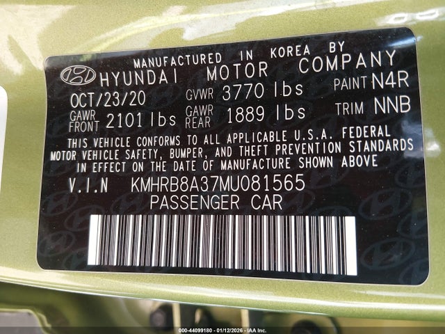 2021 HYUNDAI VENUE KMHRB8A37MU081565 Photo 8