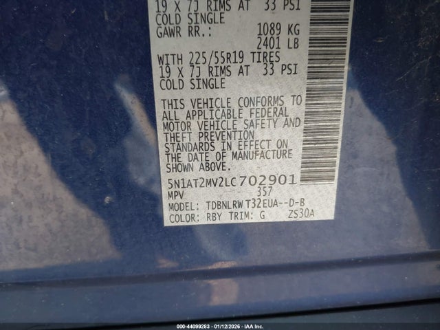 Продажа на аукционе авто 2020 Nissan Rogue Sl Intelligent Awd, vin: 5N1AT2MV2LC702901, номер лота: 44099283