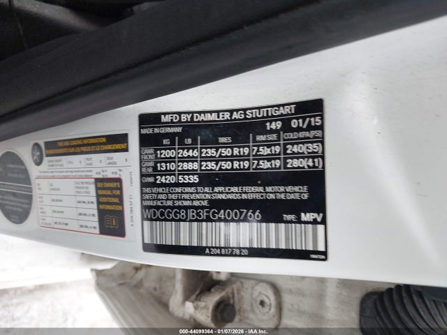 2015 MERCEDES-BENZ GLK 350 WDCGG8JB3FG400766 Photo 8