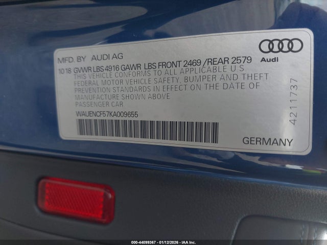 WAUENCF57KA009655 Audi A5 45 Premium