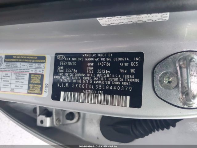 2020 KIA OPTIMA 5XXGT4L35LG440379 Photo 8