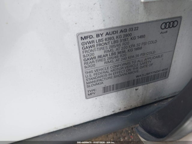 2022 AUDI Q7 WA1LJBF77ND014532 Photo 8