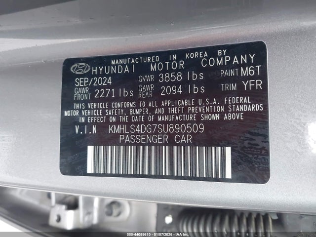 KMHLS4DG7SU890509 Hyundai Elantra Sel Convenience