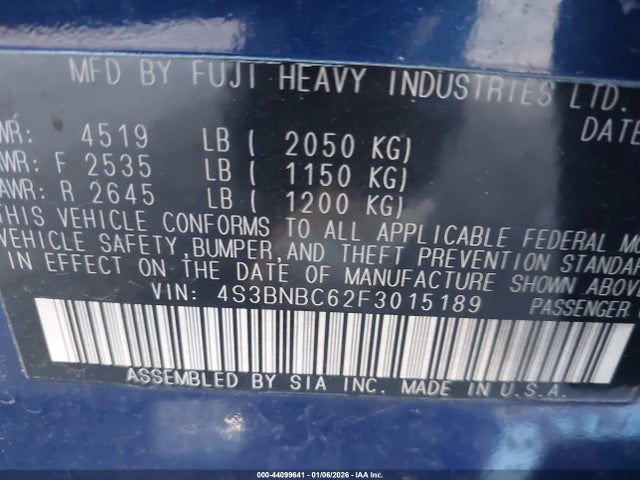 Subaru Legacy 2.5i Premium 2015 4S3BNBC62F3015189 Image 9