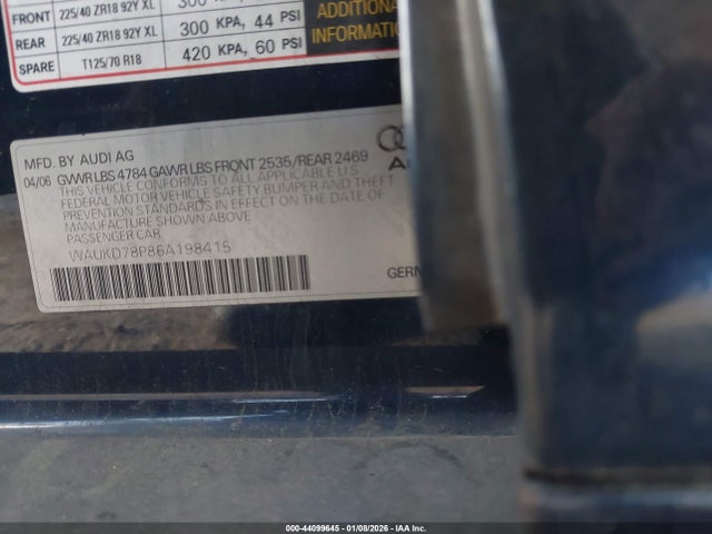 2006 AUDI A3 WAUKD78P86A198415 Photo 8