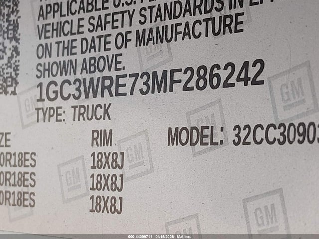1GC3WRE73MF286242 Chevrolet Silverado 3500hd 2wd Long Bed Wt