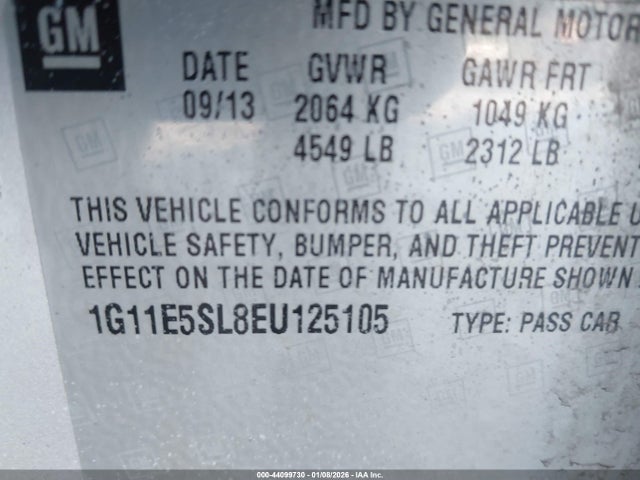 2014 CHEVROLET MALIBU 1G11E5SL8EU125105 Photo 8
