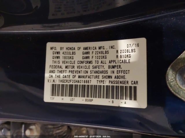 1HGCR2F35HA018887 Honda ACCORD LX