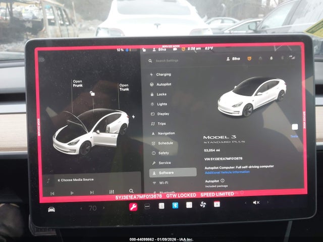 44099862 :رقم المزاد ، 5YJ3E1EA7MF013678 vin ، 2021 Tesla Model 3 Standard Range Plus Rear-wheel Drive مزاد بيع