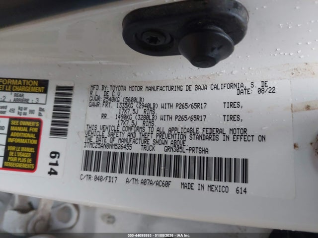 3TMCZ5AN8NM526455 Toyota Tacoma Trd Sport