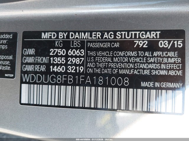 2015 MERCEDES-BENZ S 550 WDDUG8FB1FA181008 Photo 8