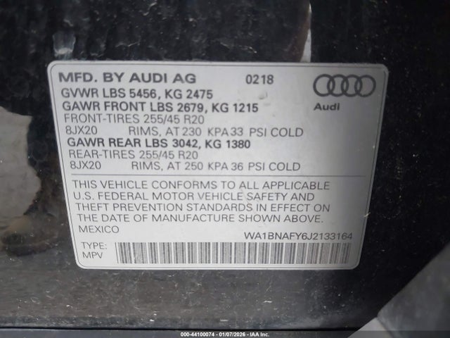 2018 AUDI Q5 WA1BNAFY6J2133164 Photo 8