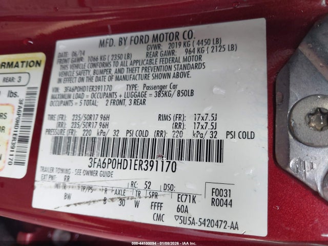 2014 FORD FUSION 3FA6P0HD1ER391170 Photo 8