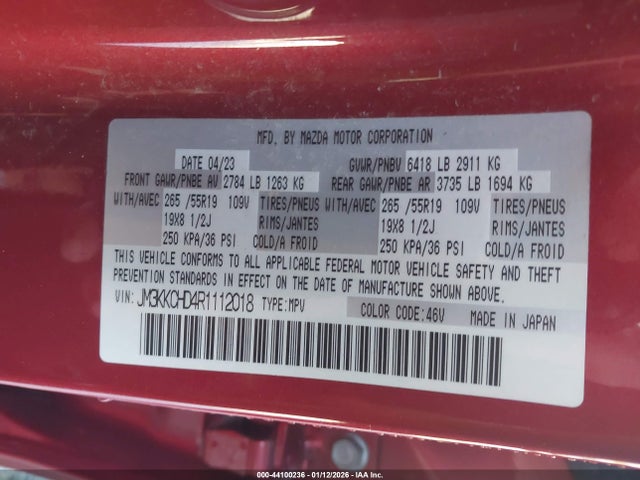 JM3KKCHD4R1112018 Mazda Cx-90 3.3 Turbo Preferred Plus