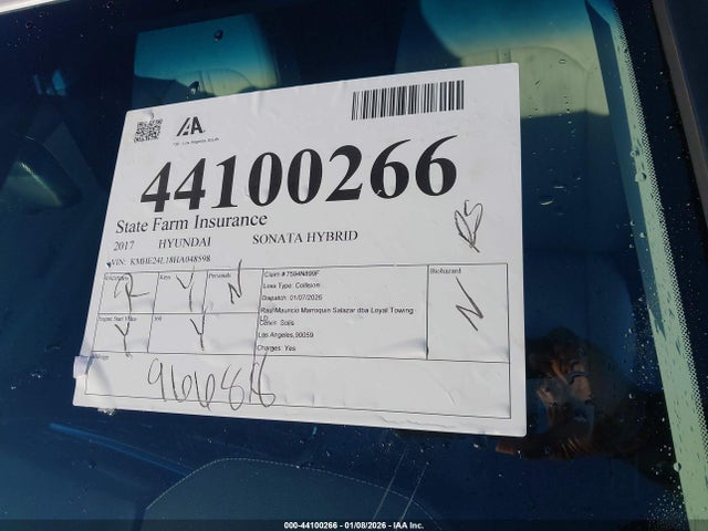 KMHE24L18HA048598 Hyundai Sonata Hybrid Se