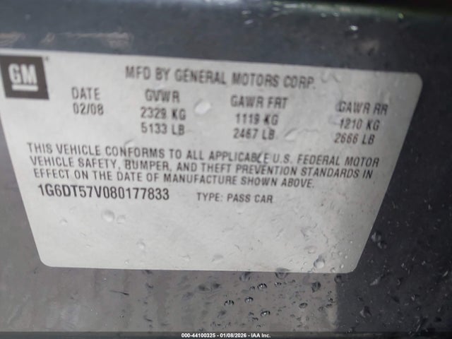 2008 CADILLAC CTS 1G6DT57V080177833 Photo 8