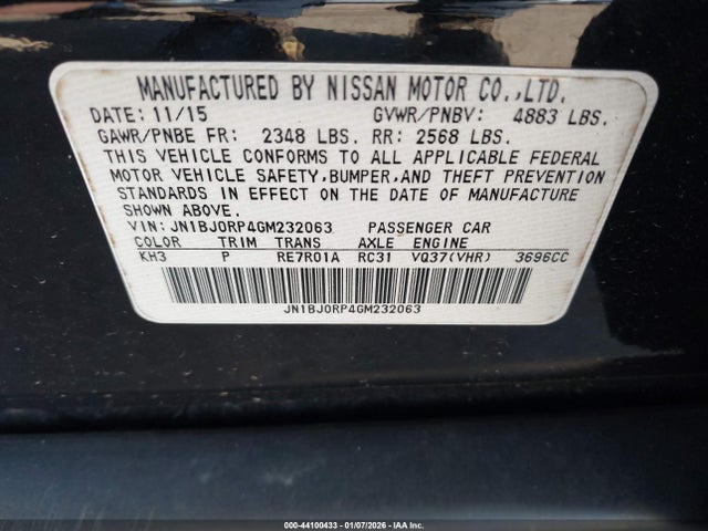 Продажа на аукционе авто 2016 Infiniti Qx50, vin: JN1BJ0RP4GM232063, номер лота: 44100433
