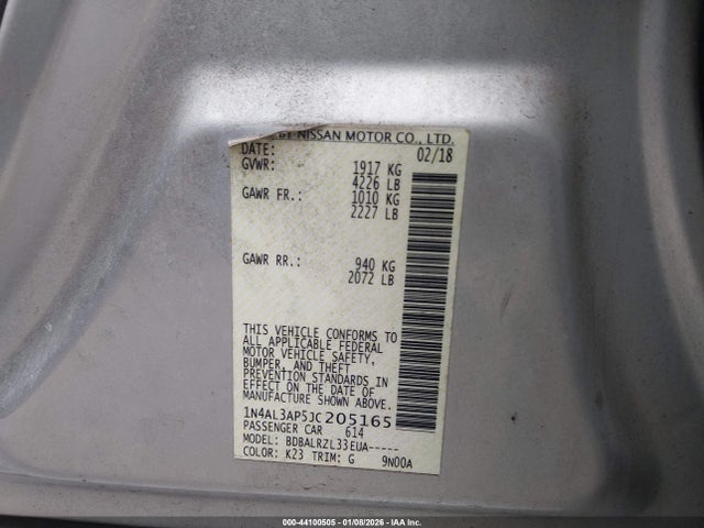 1N4AL3AP5JC205165 Nissan Altima 2.5 Sl