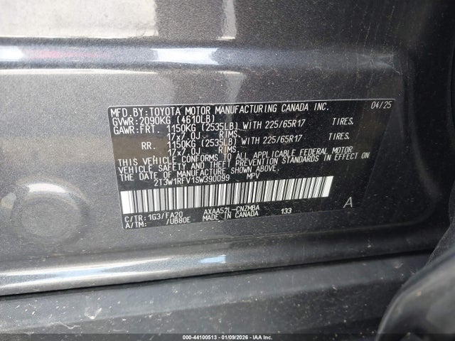 Toyota Rav4 Xle 2025 2T3W1RFV1SW390099 Image 9