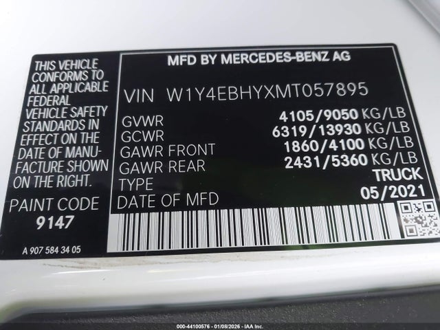 W1Y4EBHYXMT057895 Mercedes-Benz Sprinter 2500 Standard Roof V6