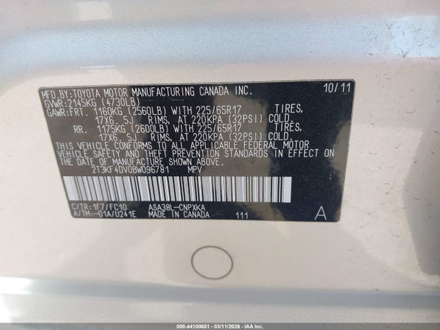 2011 TOYOTA RAV4 2T3KF4DV0BW096781 Photo 8