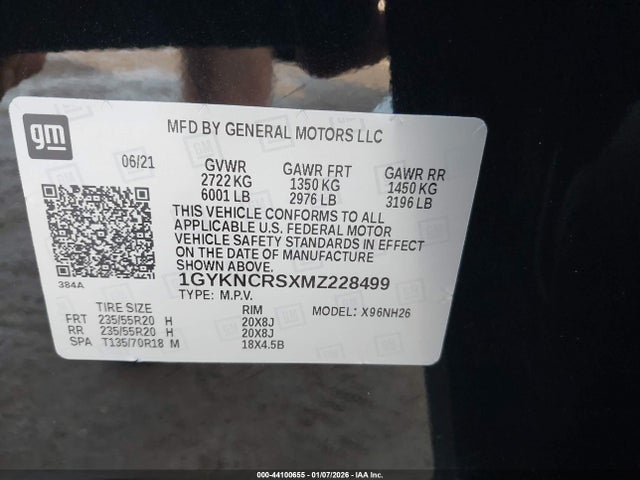 2021 CADILLAC XT5 1GYKNCRSXMZ228499 Photo 8