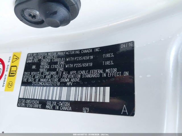 Продажа на аукционе авто 2016 Lexus Rx 350, vin: 2T2ZZMCA3GC021218, номер лота: 44100715