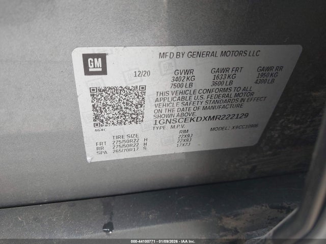 1GNSCEKDXMR222129 Chevrolet Suburban 2wd Rst