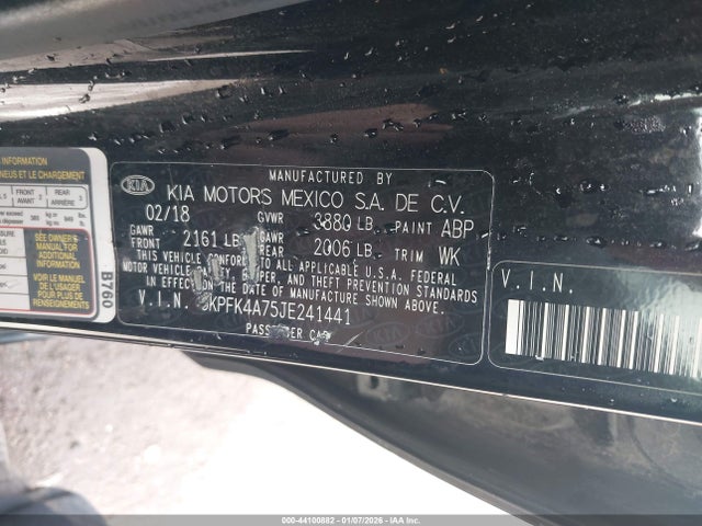 3KPFK4A75JE241441 KIA FORTE LX