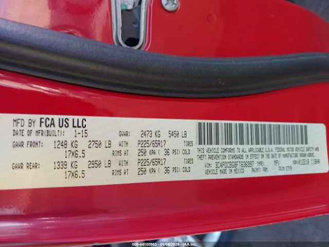 2015 DODGE JOURNEY 3C4PDCBG8FT636997 Photo 8