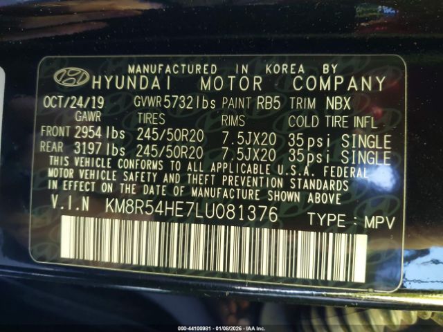 2020 HYUNDAI PALISADE KM8R54HE7LU081376 Photo 8