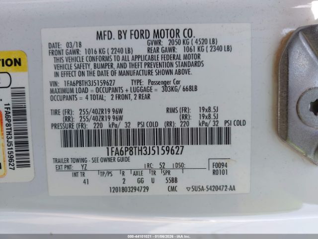 2018 FORD MUSTANG 1FA6P8TH3J5159627 Photo 8