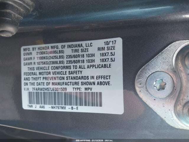 7FARW2H57JE001509 Honda CR-V EX