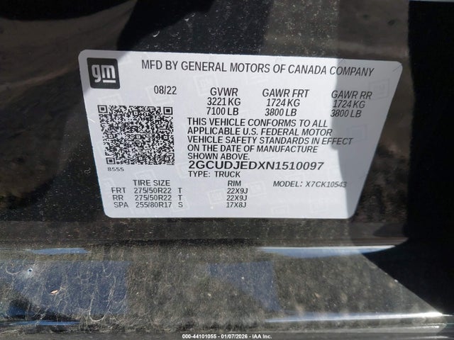 2GCUDJEDXN1510097 Chevrolet Silverado 1500 4wd Short Bed High Country