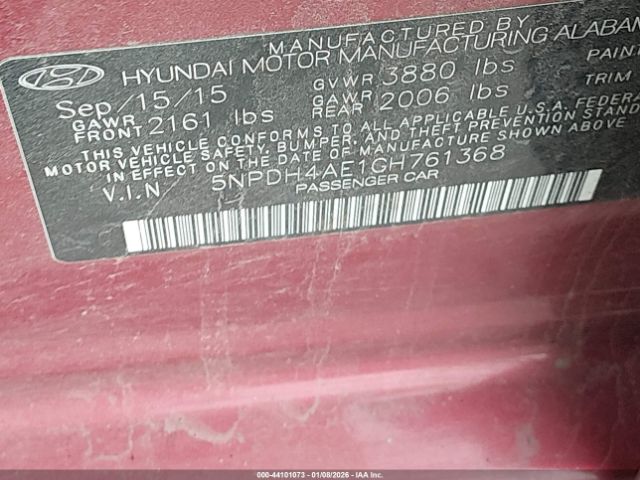 2016 HYUNDAI ELANTRA 5NPDH4AE1GH761368 Photo 8