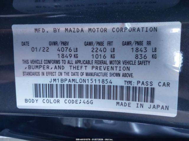 2022 MAZDA MAZDA3 JM1BPAML0N1511854 Photo 8