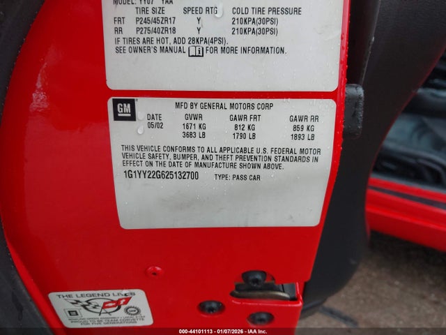 2002 CHEVROLET CORVETTE 1G1YY22G625132700 Photo 8