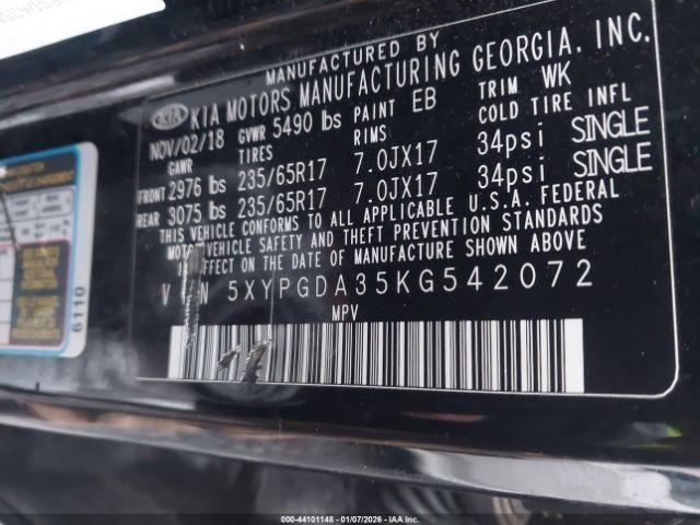 2019 KIA SORENTO 5XYPGDA35KG542072 Photo 8