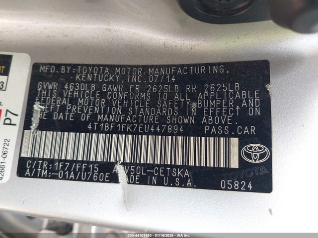 Toyota CAMRY SE 2014 4T1BF1FK7EU447894 Image 9