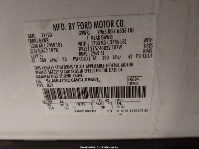 2021 LINCOLN AVIATOR 5LM5J7XC6MGL05651 Photo 8