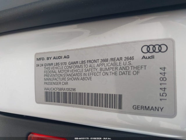 2024 AUDI S5 SPORTBACK WAUC4CF58RA105296 Photo 8