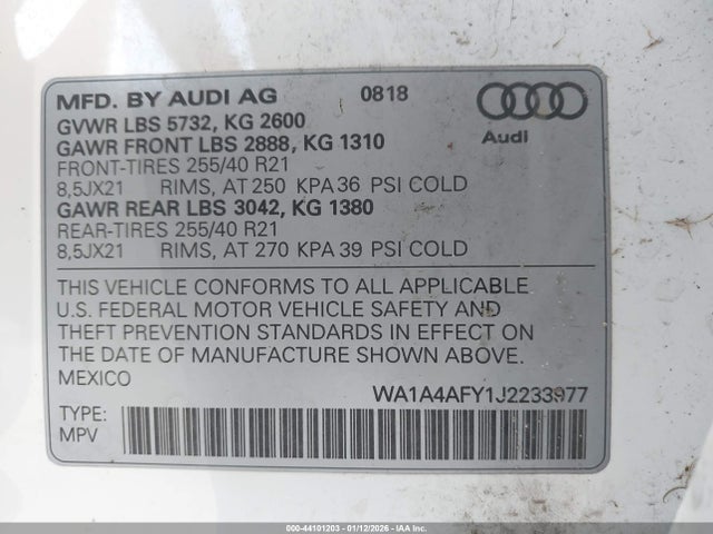2018 AUDI SQ5 WA1A4AFY1J2233977 Photo 8