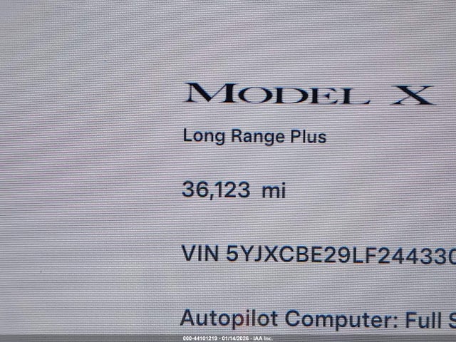 5YJXCBE29LF244330 Tesla Model X Long Range Dual Motor All-wheel Drive/long Range Plus Dual Motor All-wheel Drive