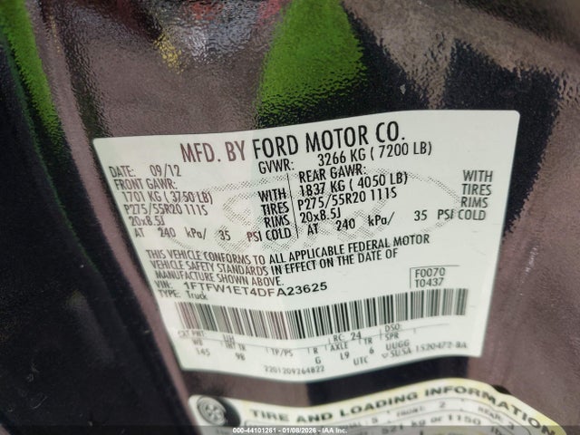 2013 FORD F-150 1FTFW1ET4DFA23625 Photo 8