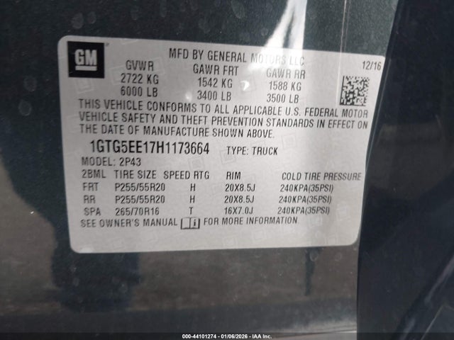 1GTG5EE17H1173664 GMC Canyon Denali