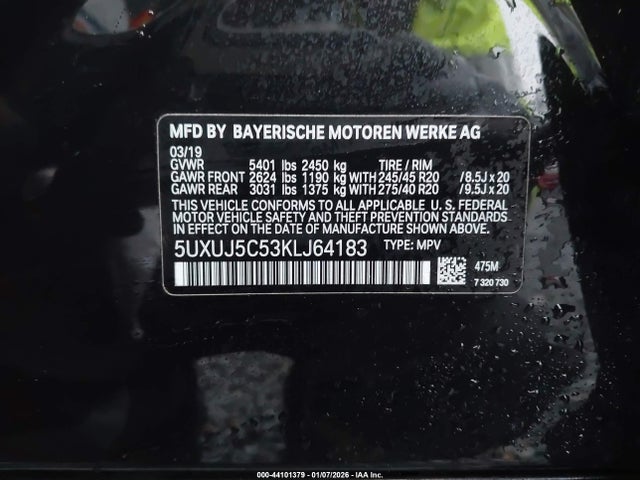 5UXUJ5C53KLJ64183 BMW X4 M40i