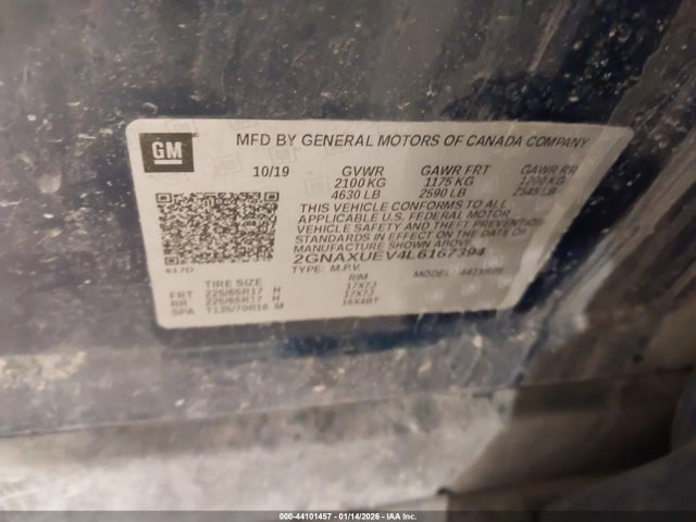 2GNAXUEV4L6167394 Chevrolet Equinox Awd Lt 1.5l Turbo