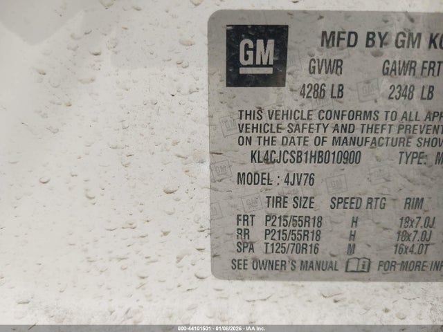 Aukcja sprzedaży 2017 Buick Encore Essence, vin: KL4CJCSB1HB010900, numer aukcji: 44101501