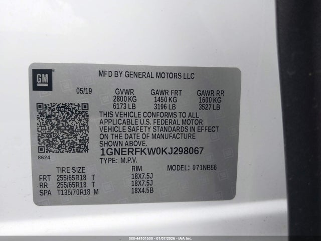 1GNERFKW0KJ298067 Chevrolet Traverse Ls